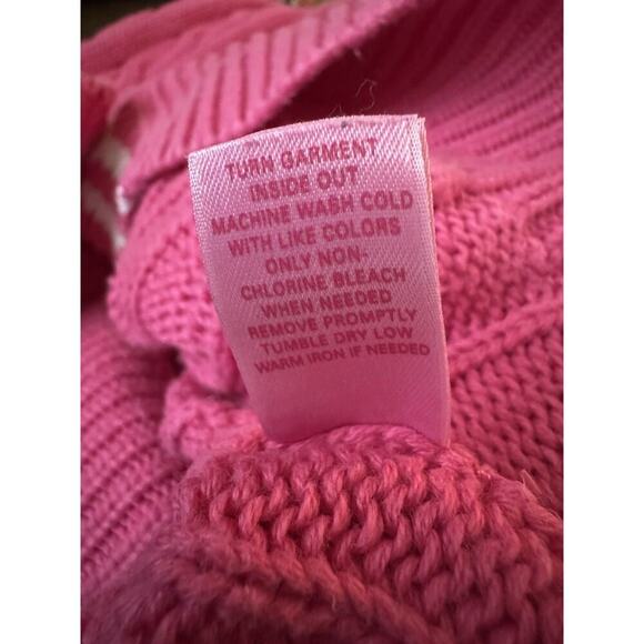 VS Y2K Varsity Sweater Bright Pink Preppy Barbiecore Academia Nerdy Size L - Picture 10 of 11